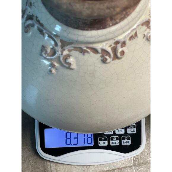 Uttermost Cream Ceramic Crackle Glaze Decorative Bottle Urn Finial Stopper 14" - Picture 5 of 9